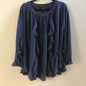 Bcbg silk poncho blouse OS